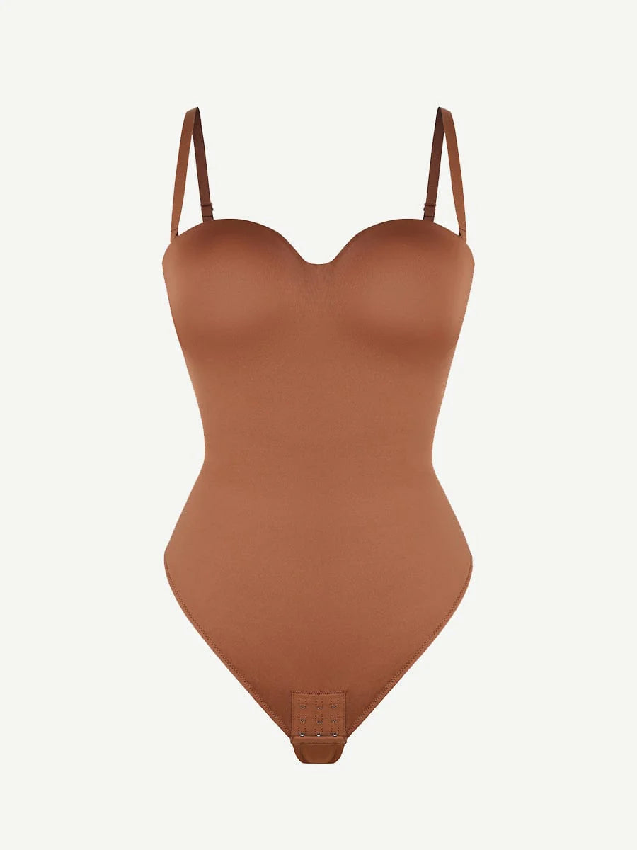 Underwire Thong Bodysuit with Removable Straps – Waist & Abdomen Shaping